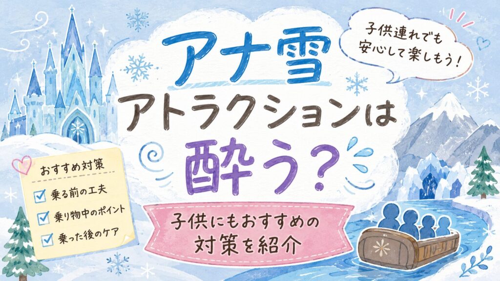 アナ雪アトラクションは酔う？子供にもおすすめの対策を紹介