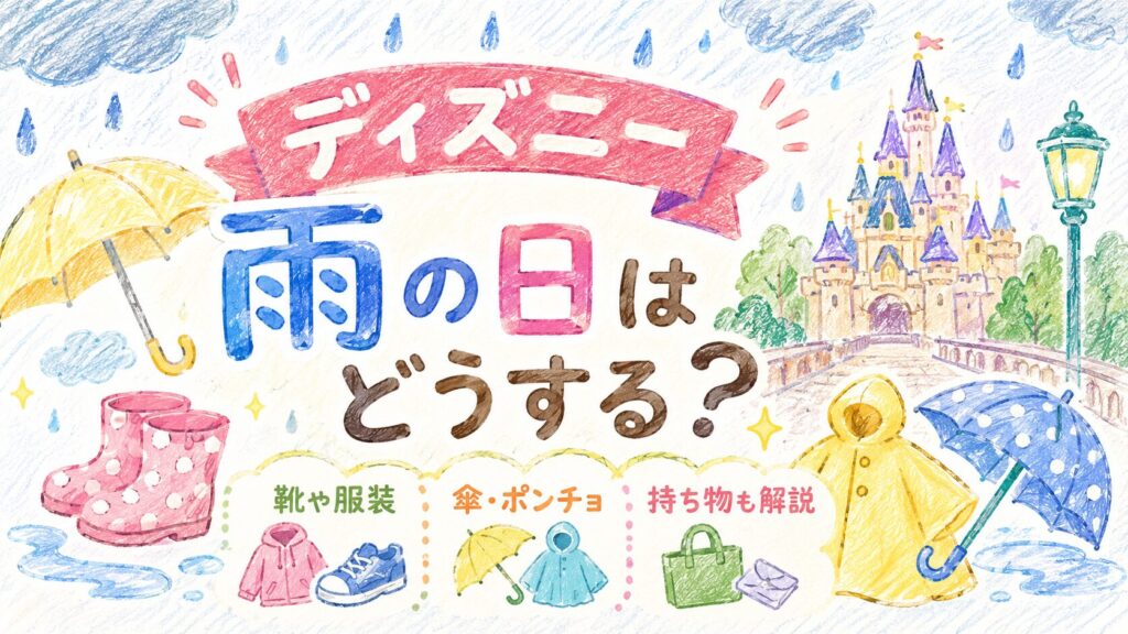 ディズニー雨の日はどうする?靴や服装、傘ポンチョなど持ち物も解説