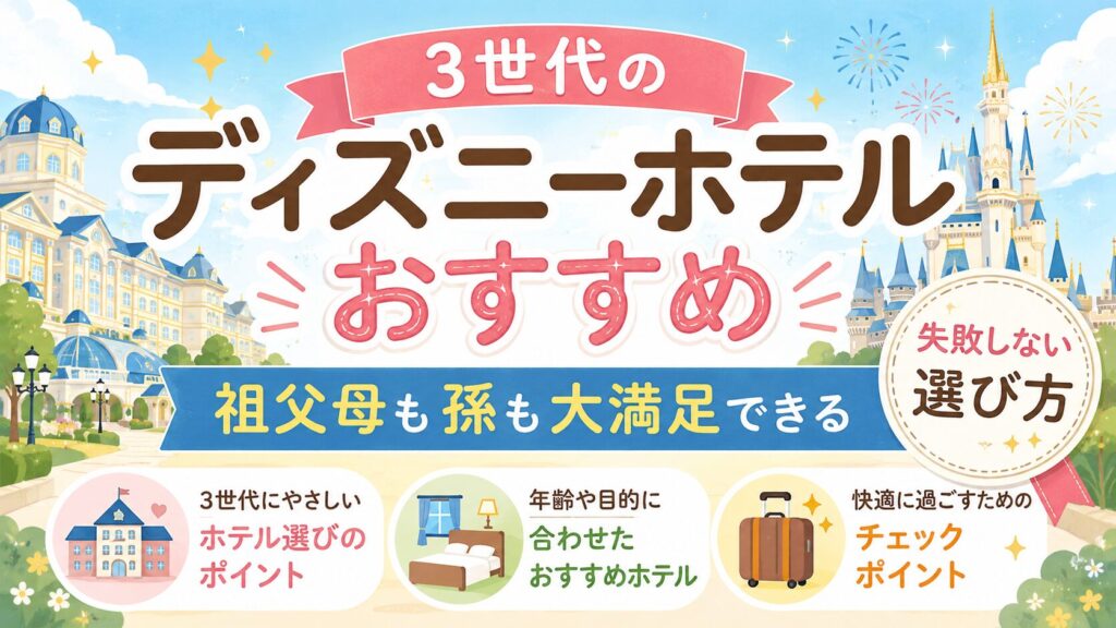 【3世代のディズニーホテルおすすめ7選】祖父母も孫も大満足できる失敗しない選び方